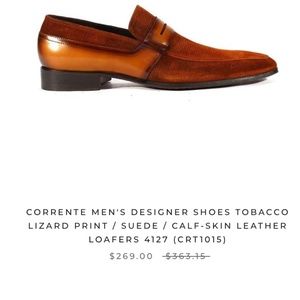 Corrente Suede Tobacco lizard print Slipons  10